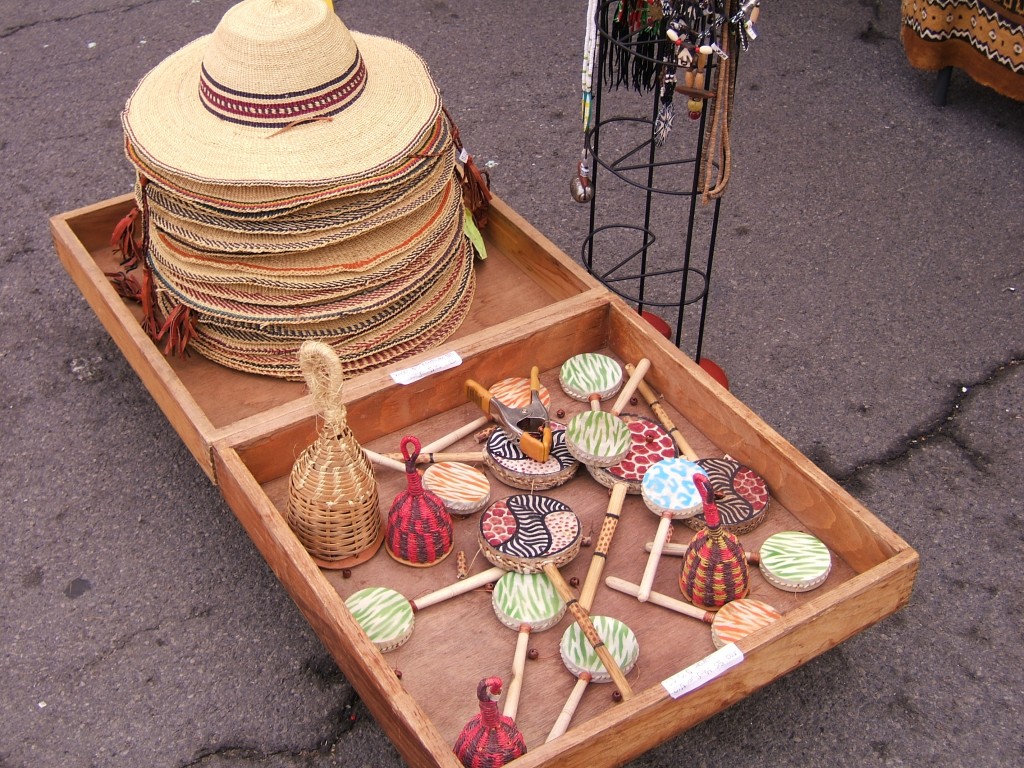 Pan African Village crafts on display