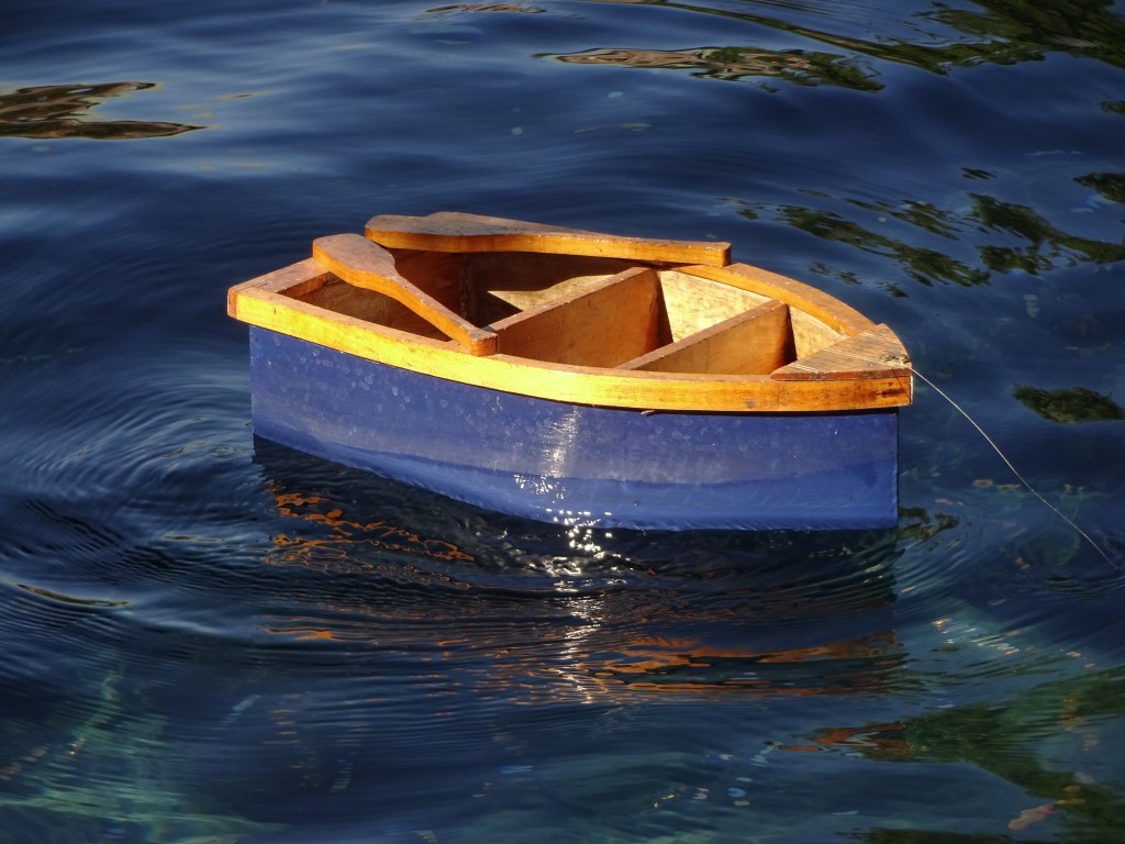 This tiny rowboat floated through the Fair on the rippling water of the reflecting pool.