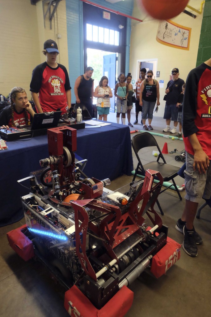 The Youth Building is full of amazing projects exhibited by 4-H kids, like this robotic ball launcher.