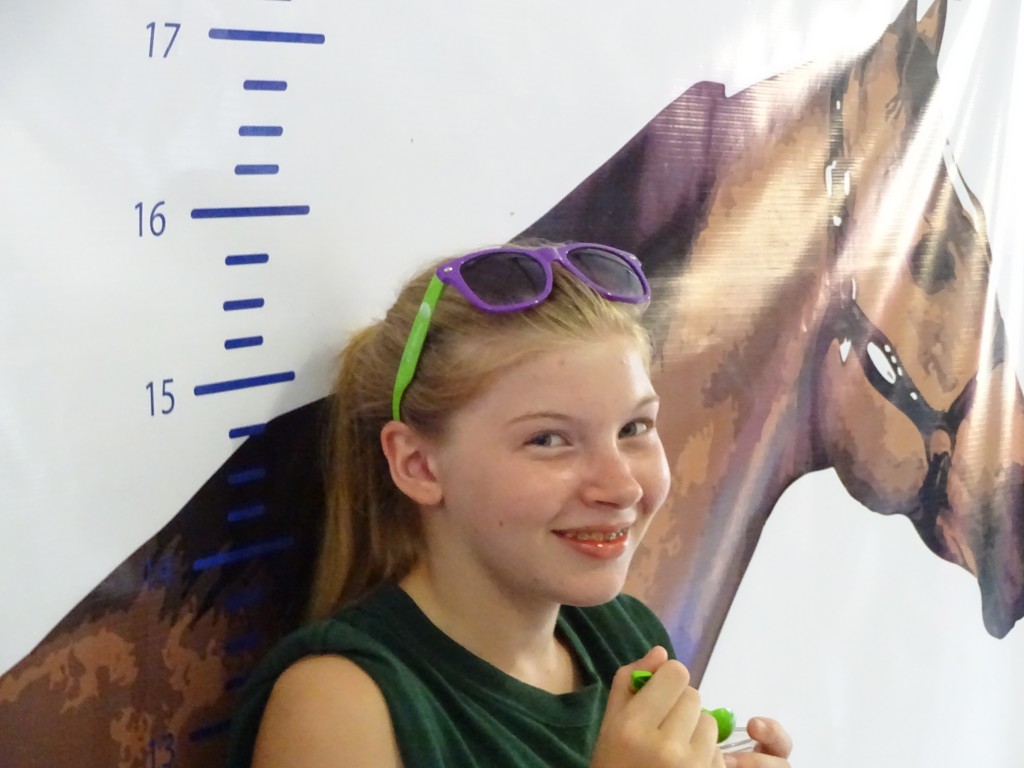 This young lady poses in the Horses of the World tent. State Fair Hound would love to see that exhibit get a permanent home, perhaps in the planned equine area. 