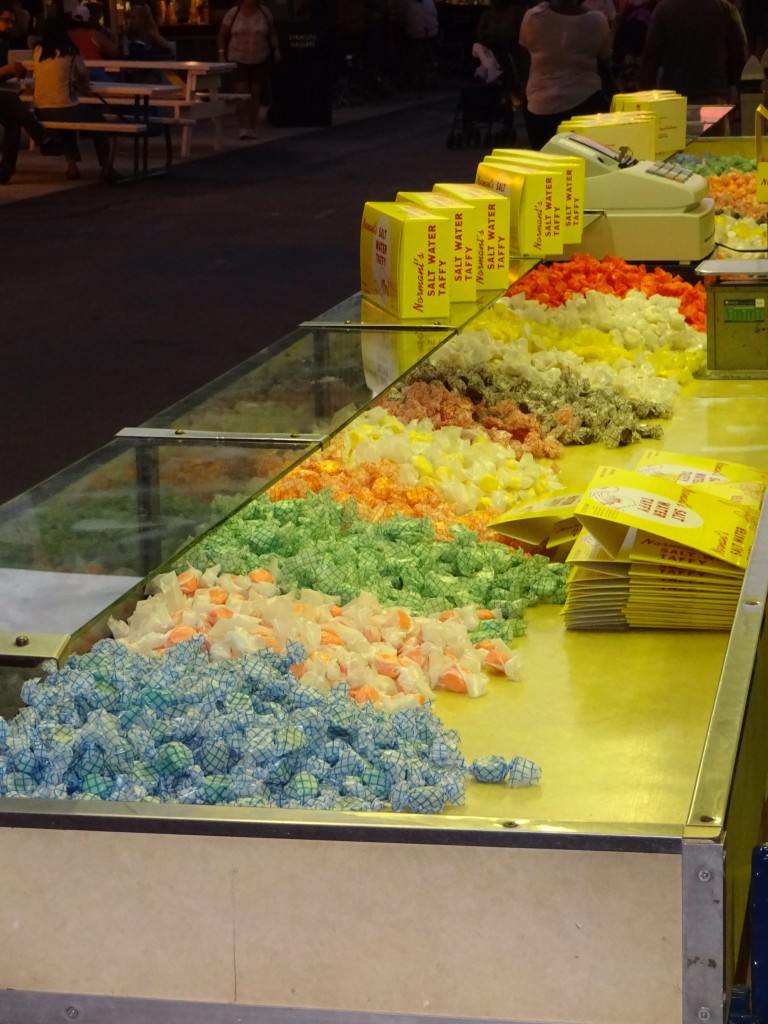 It's not the Fair without the clickety-clack of the taffy-making machine and those sight of those brightly-wrapped nuggets.