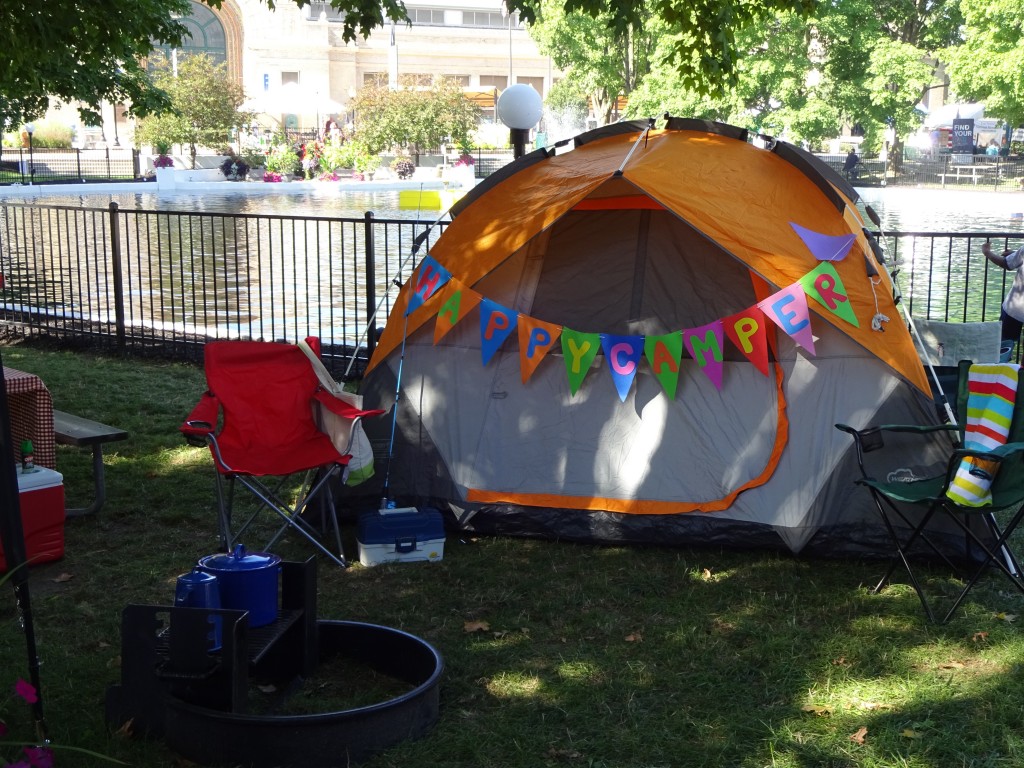 This State Parks display exhibits the latest in campgrounds shelters. 