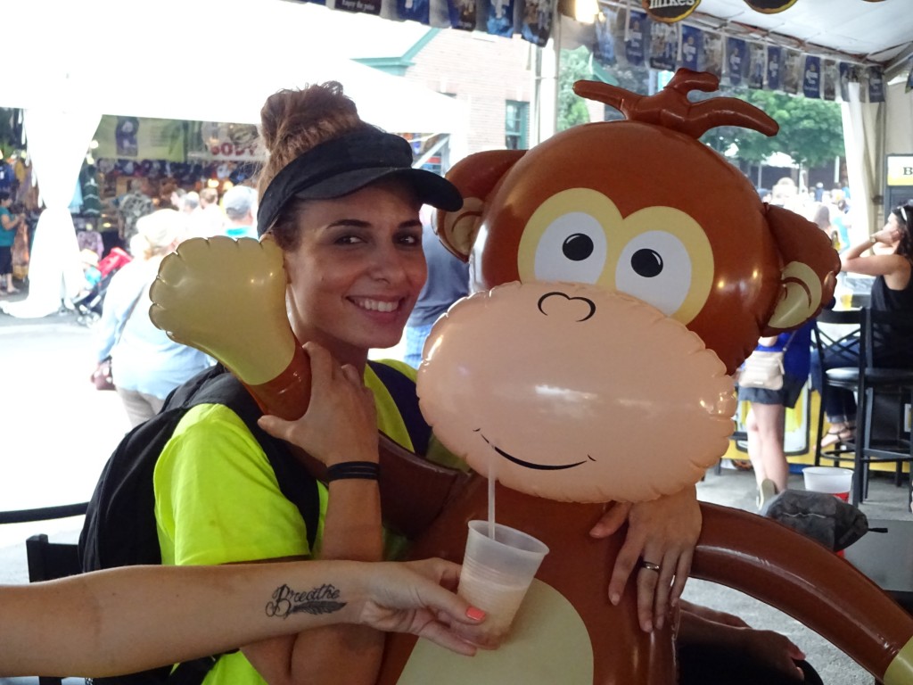 This lovey couple shared a cold mug in the Midway beer tent. 