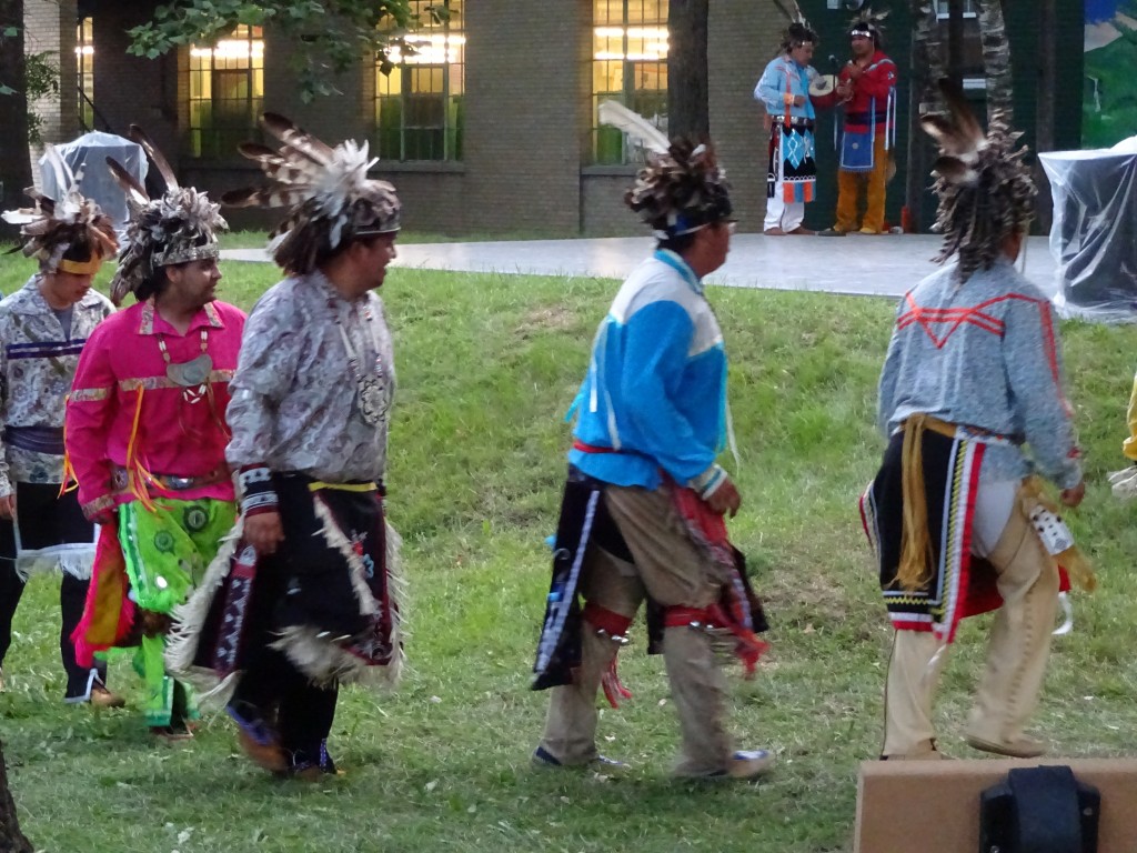 The Haudenosaunee  welcome visitors to the Iroquois Village at the new York State Fair.