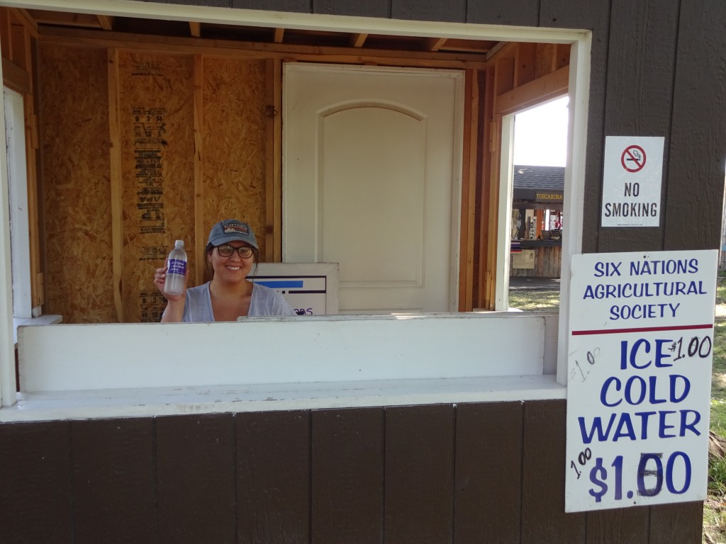 You can still buy water for as dollar at the Iroquois Village. It even comes with a colorful Six Nations label.  