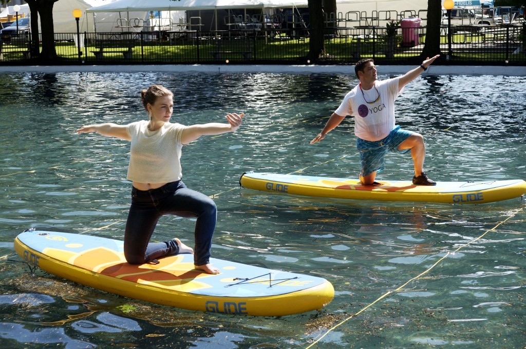 You heard that right--you can take paddleboard yoga classes at the New York State Fair. Sign up from the Fair website for a class on the reflecting pool  each Saturday or Sunday morning ( 8, 9 or 10 a.m.) for a $25 fee